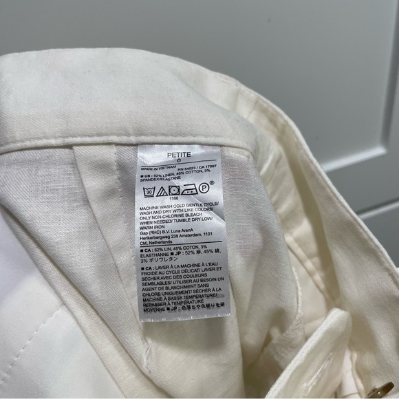 Banana Republic High Rise Linen Blend Wide Leg Trousers White Ecru - Picture 12 of 13